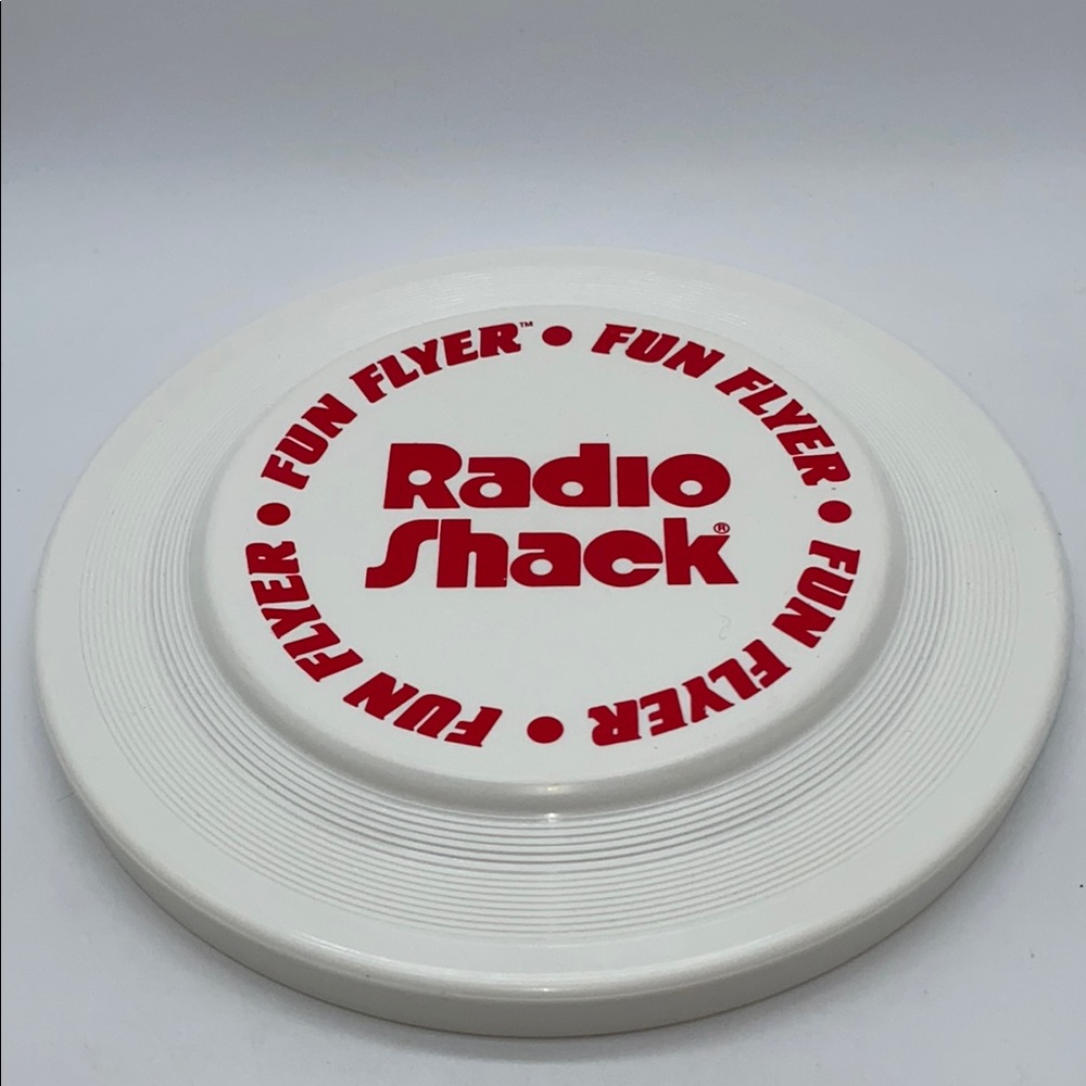 Vintage Radio Shack Fun Flyer Frisbee White and Red Advertising